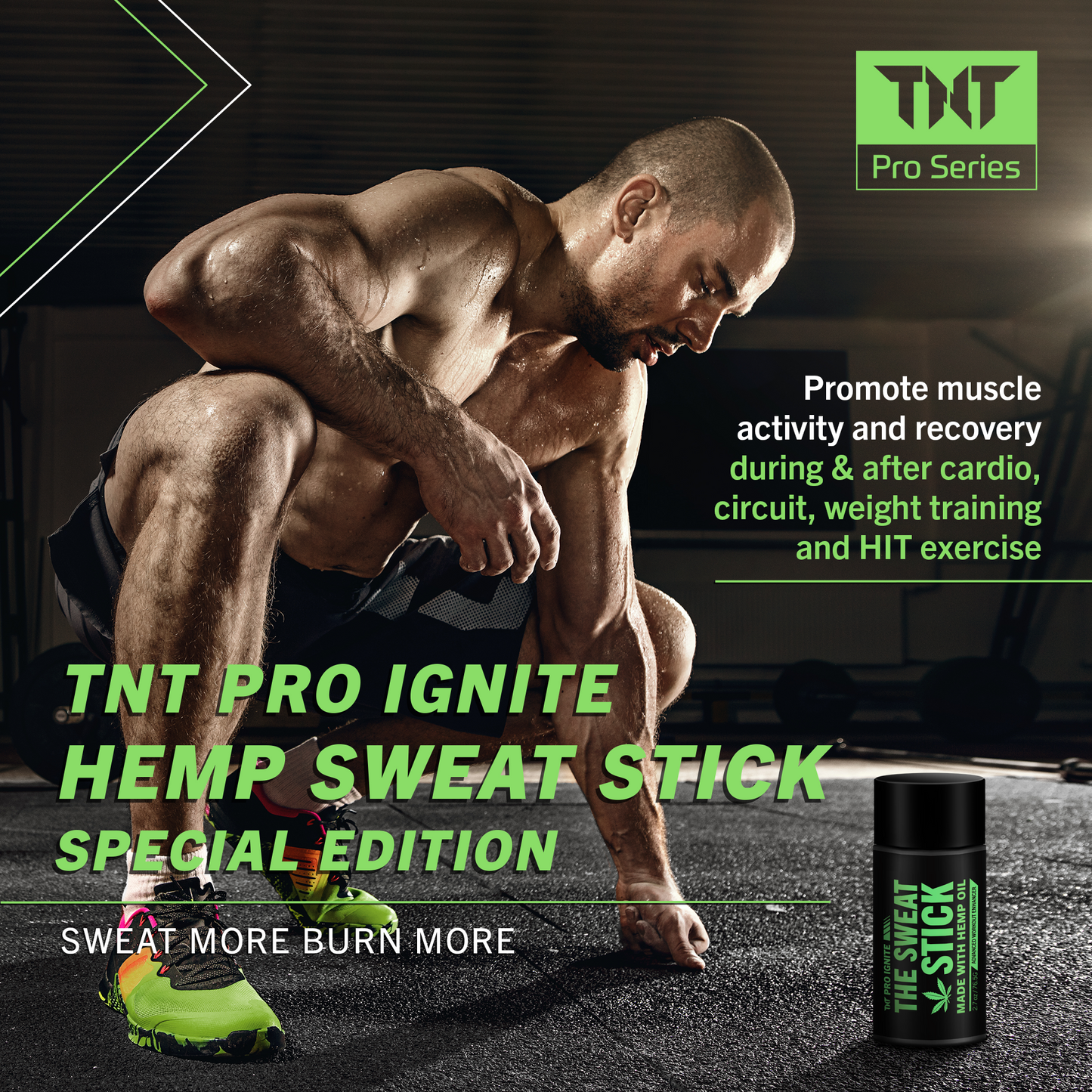 TNT Pro Ignite Hemp Sweat Stick for Men and Women – Thermogenic Weight Loss Workout Enhancer 2-Pack - TNT Pro Series