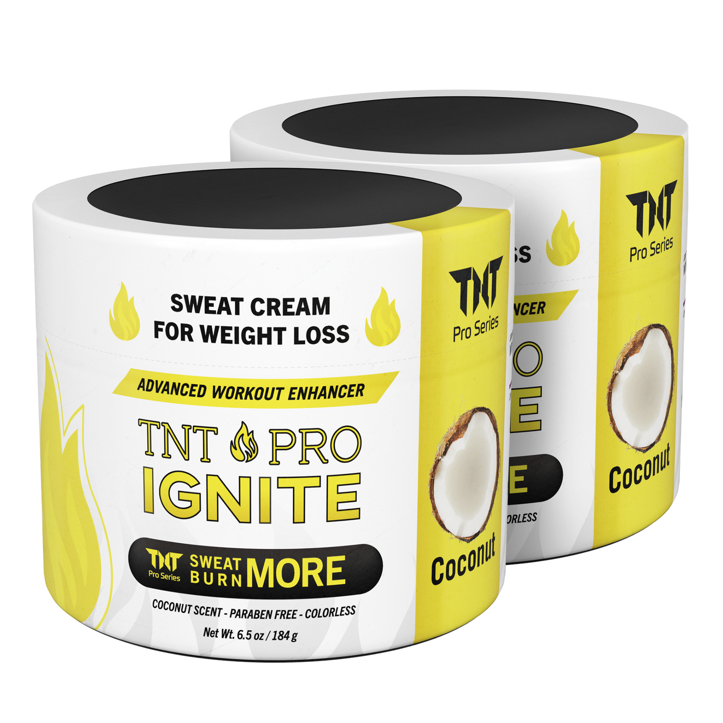 TNT Pro Ignite Coconut Sweat Cream for Men and Women - Thermogenic Weight Loss Slimming Workout Enhancer for Stomach, Abdominal Burner 2-Pack - TNT Pro Series