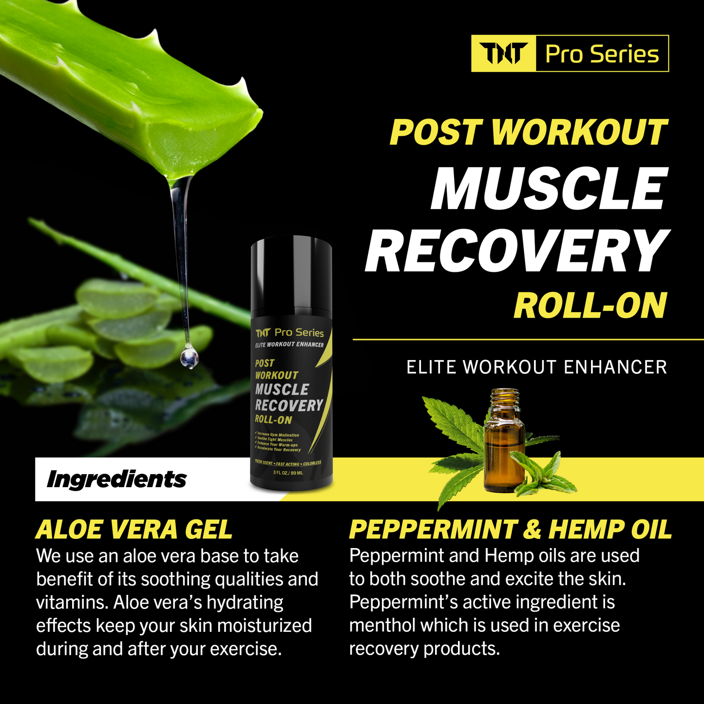 Joint & Muscle Pain Relief Roll On – Powerful, Fast-Acting Sore Muscle Relief with Soothing Hemp, Menthol, Peppermint & Aloe – Anti-Inflammatory Muscle Recovery, Joint & Back Pain Relief Products - TNT Pro Series