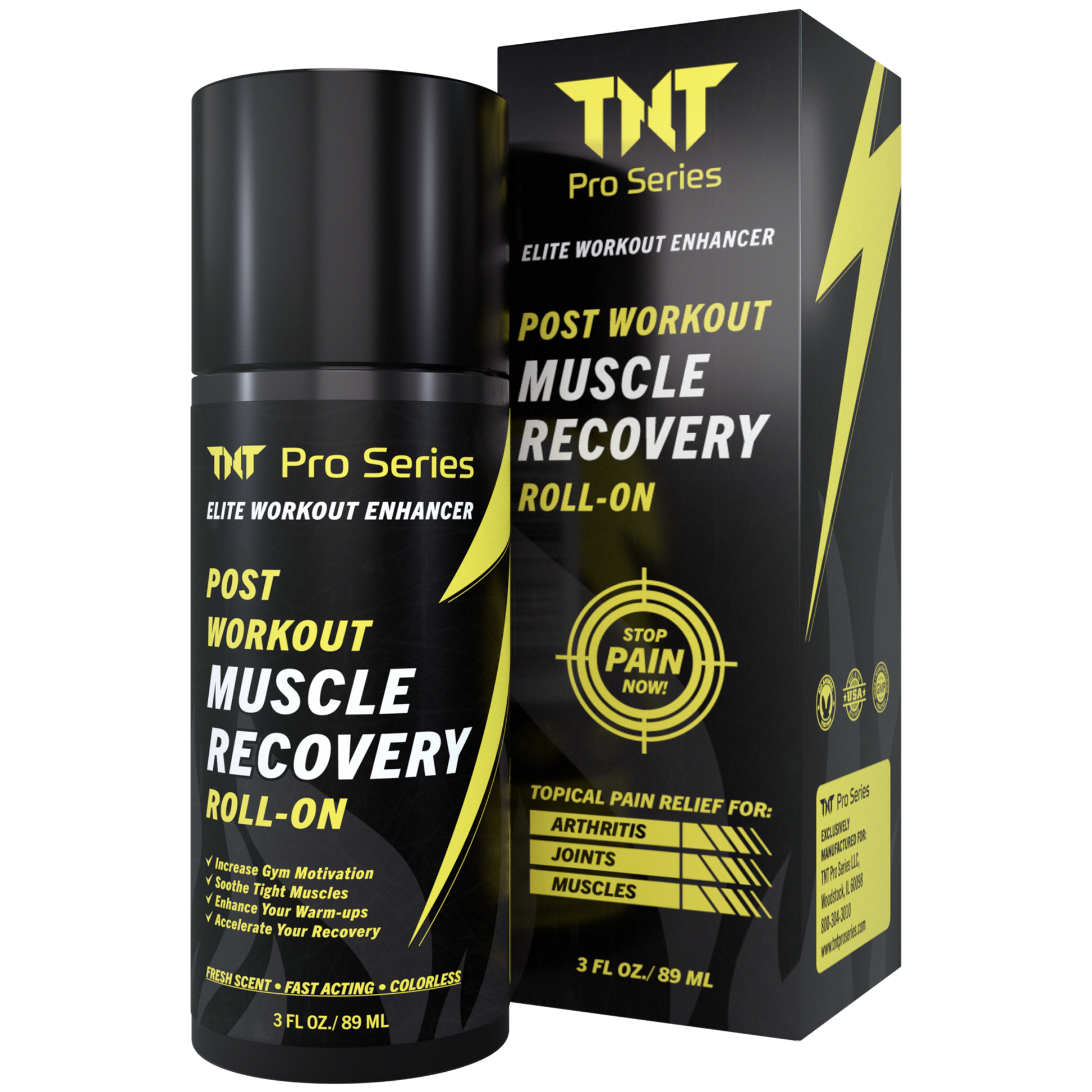 Joint & Muscle Pain Relief Roll On – Powerful, Fast-Acting Sore Muscle Relief with Soothing Hemp, Menthol, Peppermint & Aloe – Anti-Inflammatory Muscle Recovery, Joint & Back Pain Relief Products - TNT Pro Series