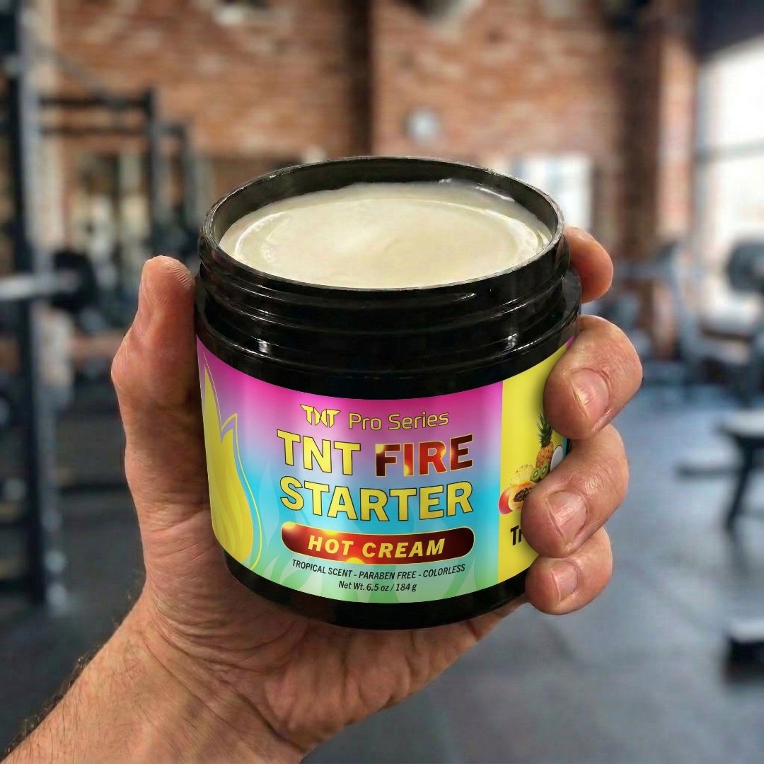 TNT Pro Ignite Tropical Fire Starter Hot Cream — hand application photo
